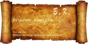 Brucher Kamilla névjegykártya